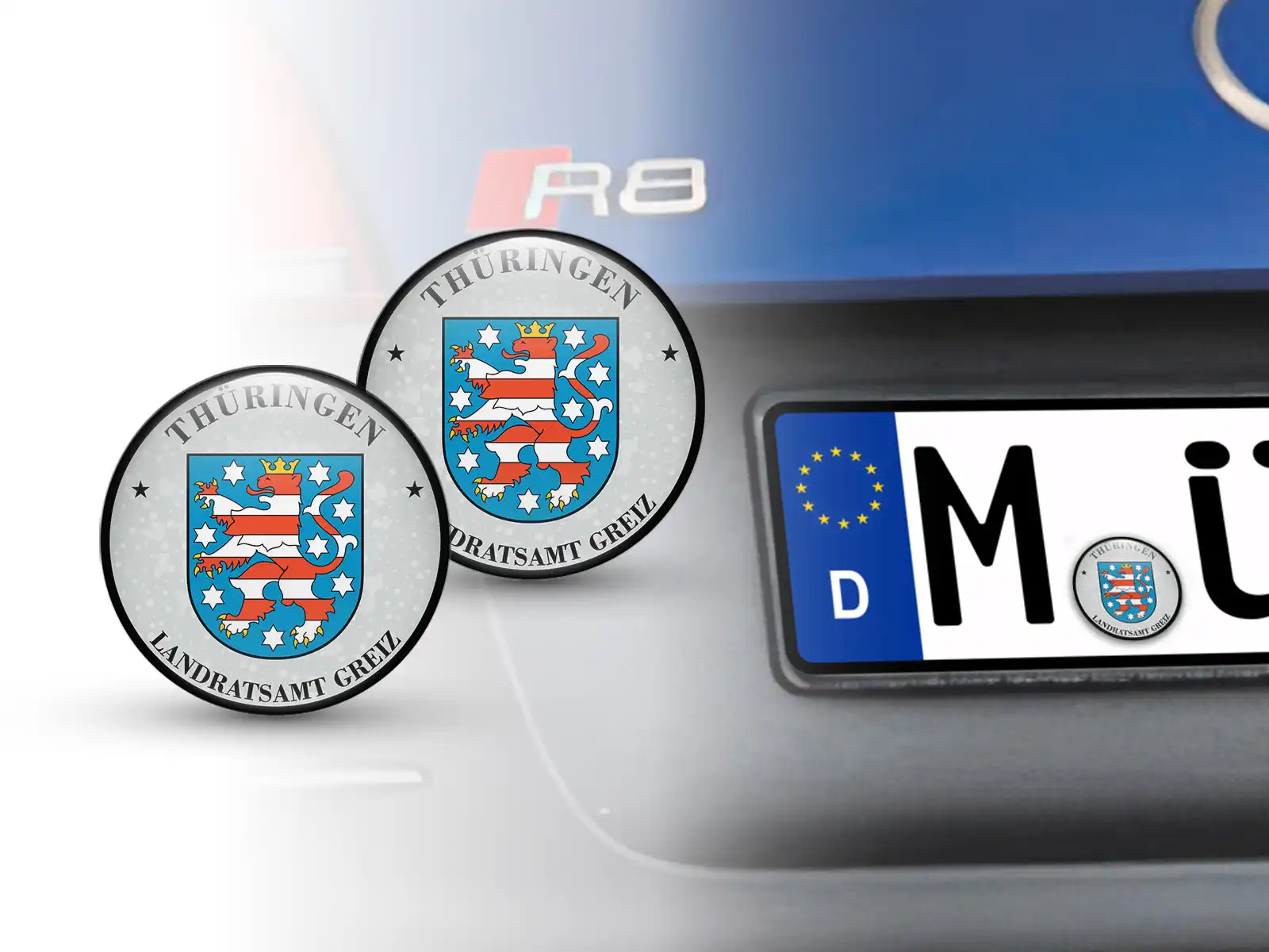 TÜV Plakette Landratsamt Greiz Nummernschild plakette